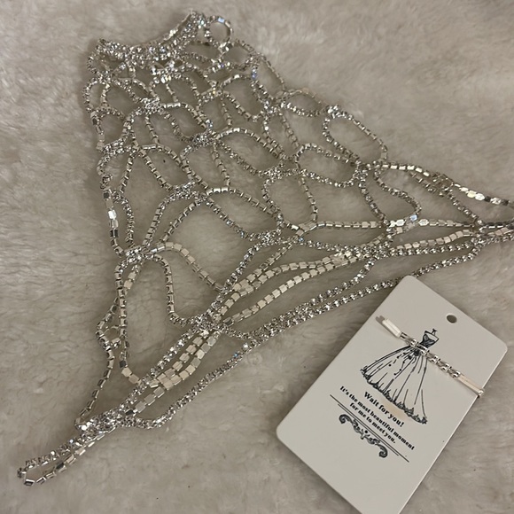 FDESIGNER RHINESTONE HEADPIECE Cap vintage crystal wedding flapper hair jewelry - Picture 3 of 3